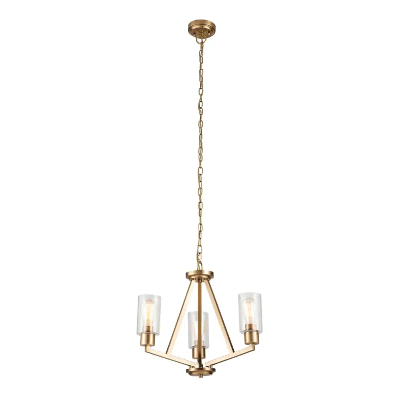 Żyrandol metalowy mosiężny 3-punktowy KL-DERYN3-NBR z serii DERYN - Elstead Lighting Popularny