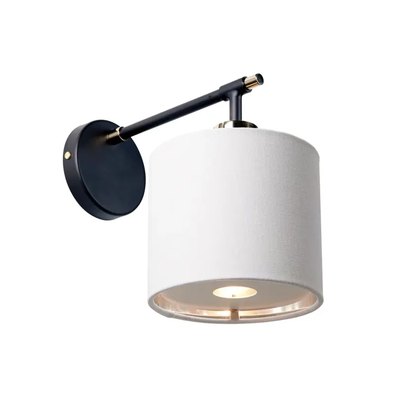 Kinkiet czarny z białym abażurem BALANCE1-BKPN z serii BALANCE - Elstead Lighting Nie przegap