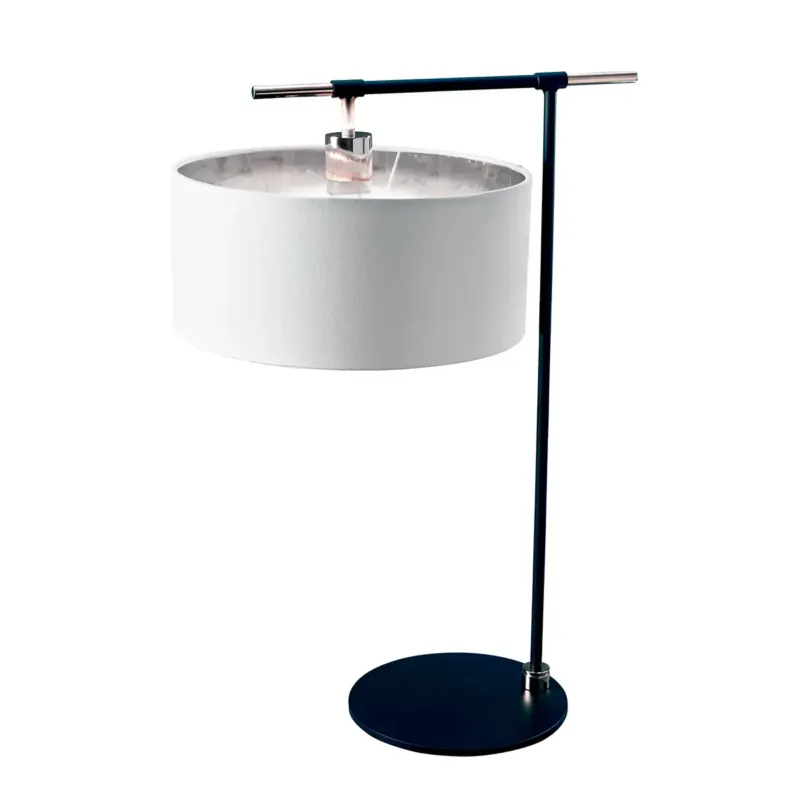 Lampa stołowa metalowa czarna z białym abażurem BALANCE-TL-BKPN z serii BALANCE - Elstead Lighting Obniżka ceny