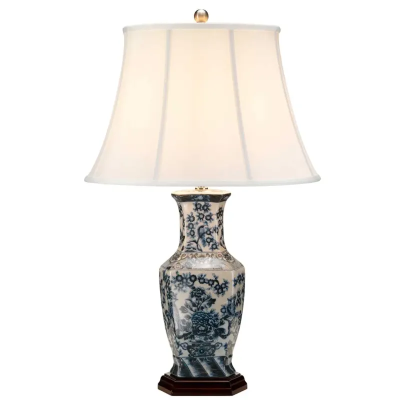 Lampa stołowa porcelanowa biało-niebieska 75cm BLUE-HEX-TL z serii Blue Hex - Elstead Lighting Rabat