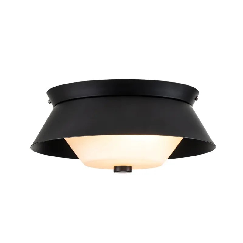 Plafon metalowy czarny z mlecznym kloszem 25cm BOWTIE-F-MB z serii BOWTIE - Elstead Lighting Obniżka ceny