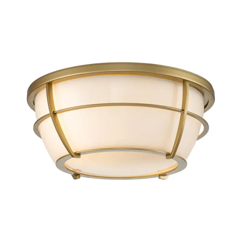 Darmowy zwrot Plafon mosiężny z opalowym szkłem 33cm QZ-CHANCE-F-PNBR z serii CHANCE - Elstead Lighting