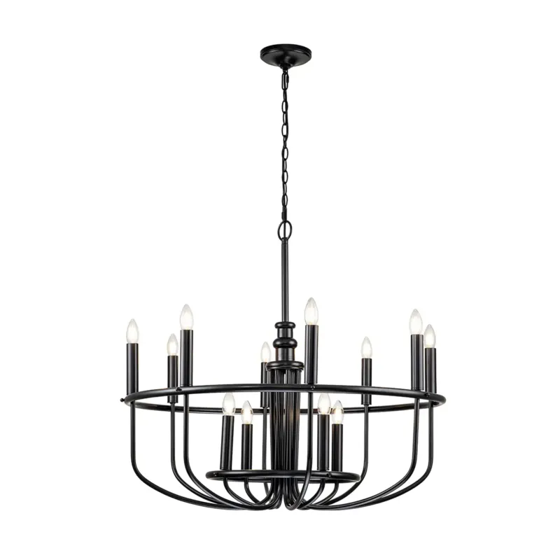 Żyrandol metalowy czarny 12-punktowy KL-CAPITOL-HILL12-BLK z serii Capitol Hill - Elstead Lighting Darmowy zwrot
