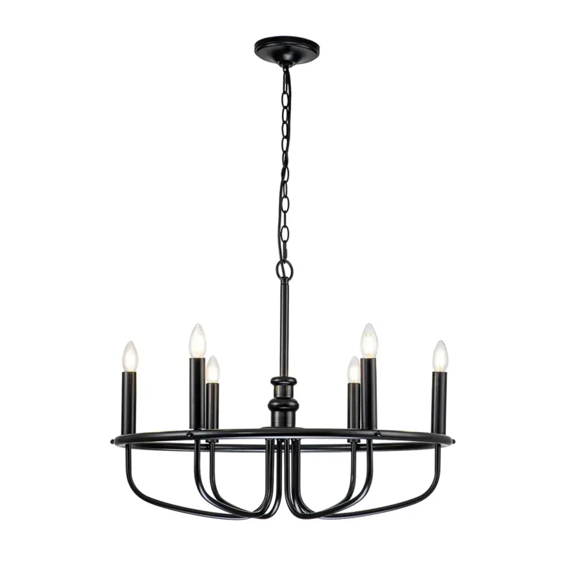 Żyrandol metalowy czarny 6-punktowy KL-CAPITOL-HILL6-BLK z serii CAPITOL HILL - Elstead Lighting Do wyczerpania zapasów