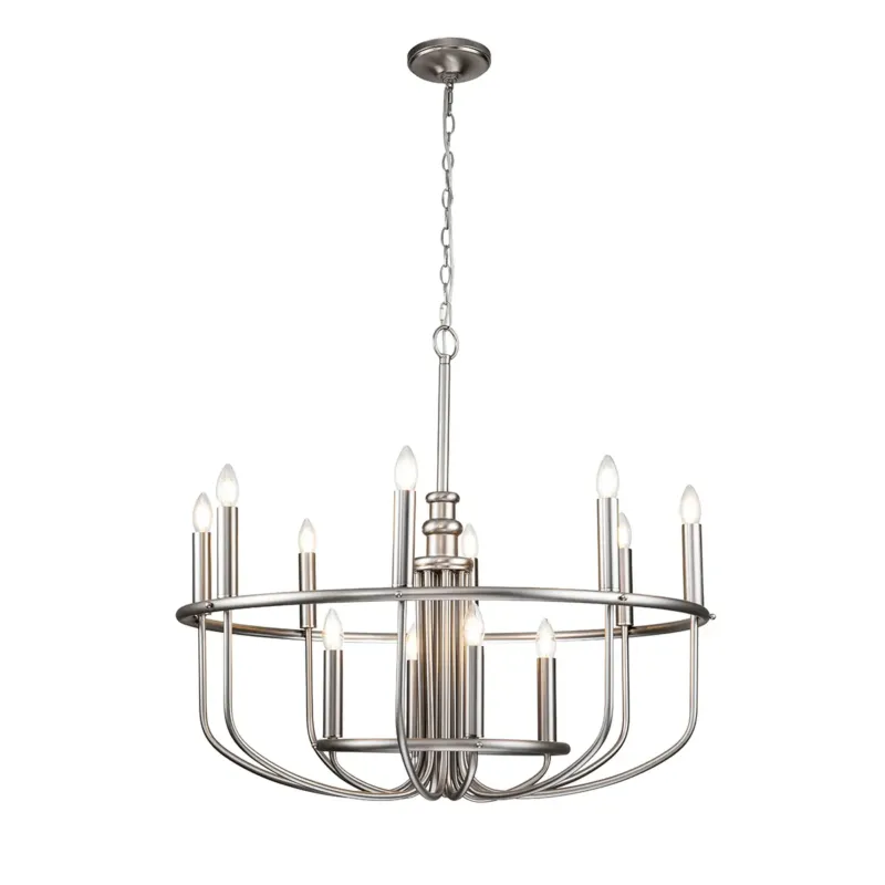 Żyrandol metalowy srebrny 12-punktowy KL-CAPITOL-HILL12-BN z serii CAPITOL HILL - Elstead Lighting Ekspresowa dostawa