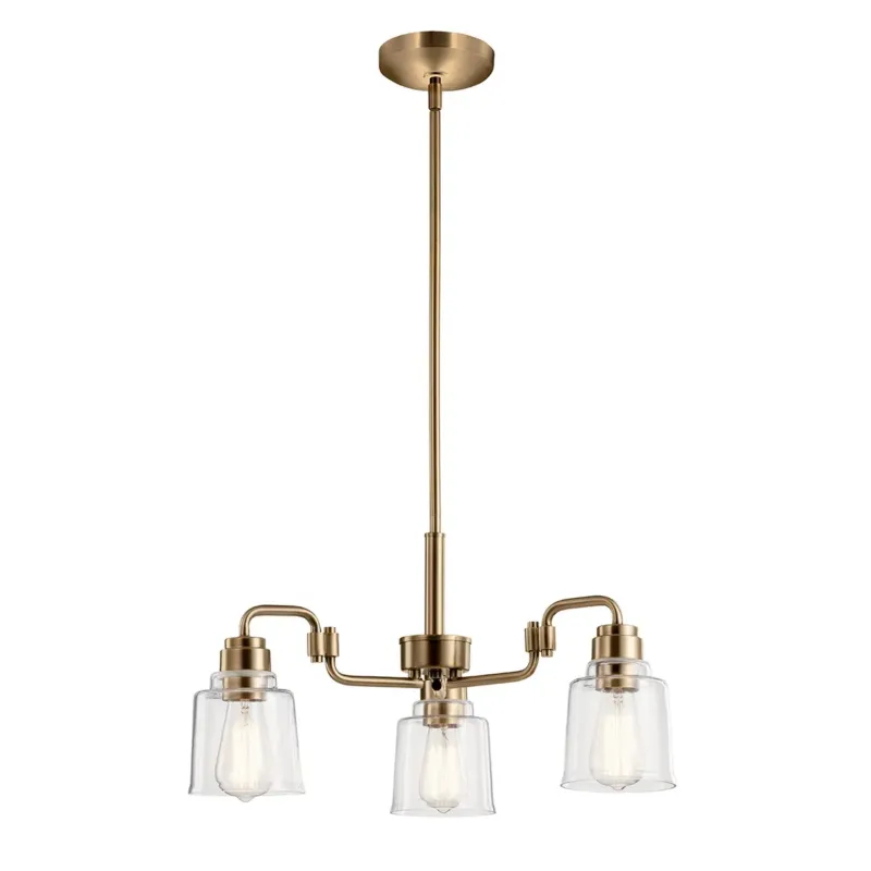 Oferta limitowana Żyrandol mosiężny 3-punktowy ze szklanymi kloszami KL-AIVIAN3-WBR z serii Aivian - Elstead Lighting