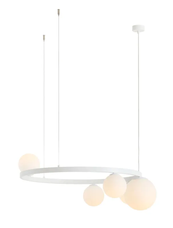 Darmowy zwrot Aldex Lampa wisząca metalowa biała 4-punktowa 1099F_R z serii GARDA