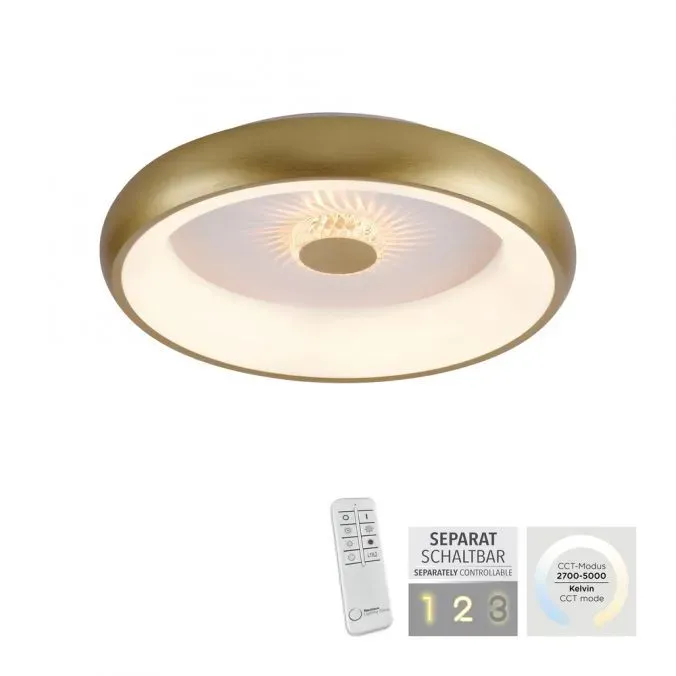 Oferta limitowana Lampa sufitowa na pilota mosiądz LED VERTIGO 14384-60 - Paul Neuhaus