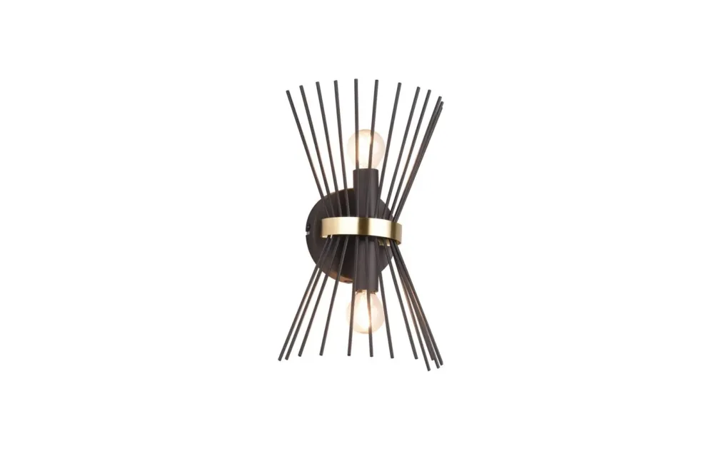 Kinkiet do sypialni czarno złoty góra-dół 2xE14 ROD R21532080 - RL Promocja