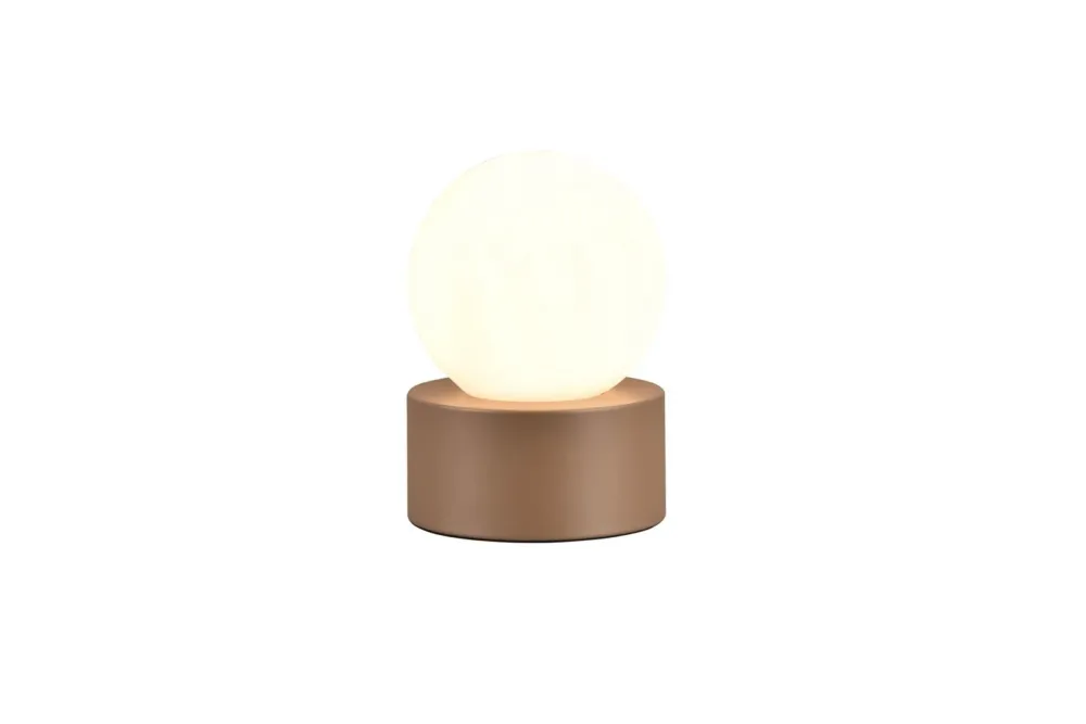 Kup teraz Lampa stołowa minimalistyczna brązowa podstawa + biała kula COUNTESS R59051065 - RL