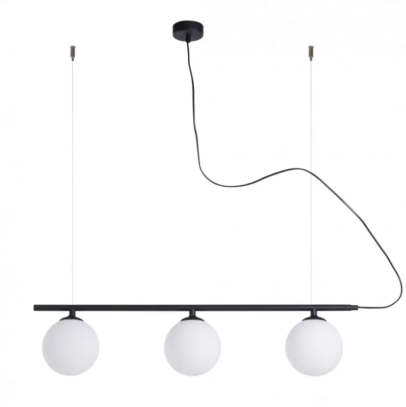 Aldex Lampa wisząca metalowa czarna 3-punktowa 1006E_1 z serii BERYL GLASS Cena promocyjna