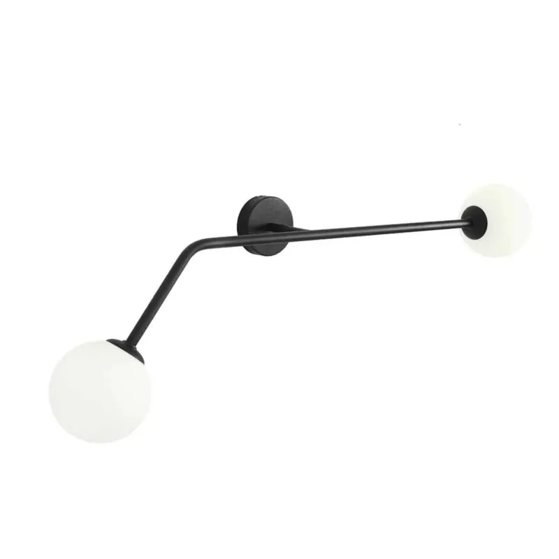 Aldex Kinkiet metalowy czarno-biały poziomy 1064D1 z serii PURE BLACK Rabat