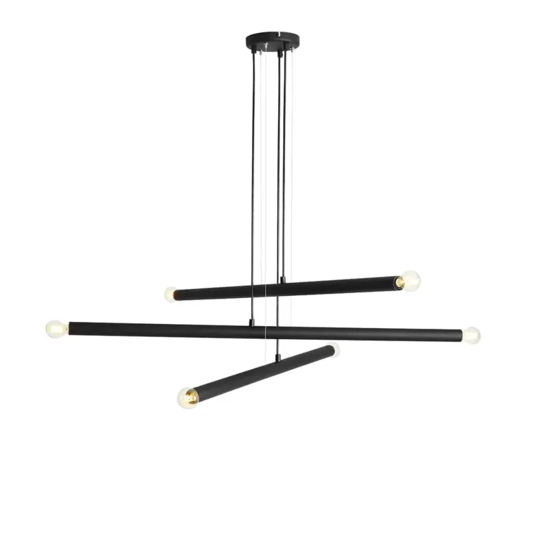 Aldex Lampa wisząca metalowa czarna 6-punktowa 1072K1 z serii TUBO Wyprzedaż