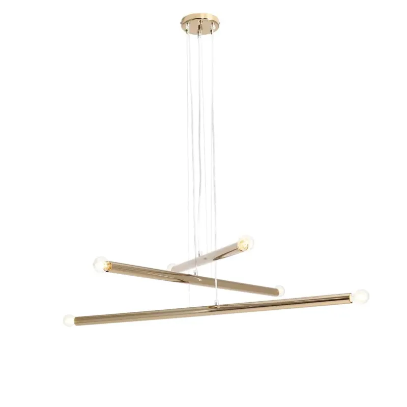 Aldex Lampa wisząca metalowa złota 6-punktowa 1072K30 z serii TUBO Ekspresowa dostawa