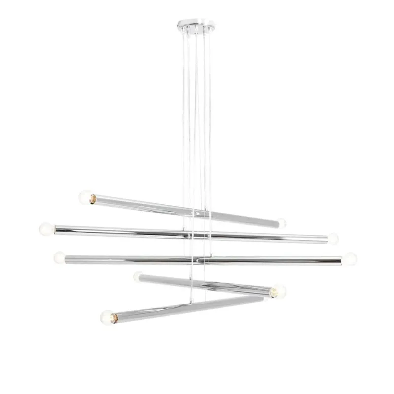 Aldex Lampa wisząca metalowa chromowana 10-punktowa 1072M4 z serii TUBO Tylko do końca tygodnia