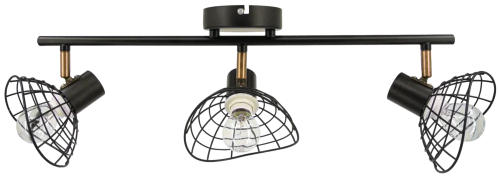 Do wyczerpania zapasów Lampa sufitowa loft czarna metalowa 3-punktowa 8631/3 BL CO z serii FELIX - Lampy Elem