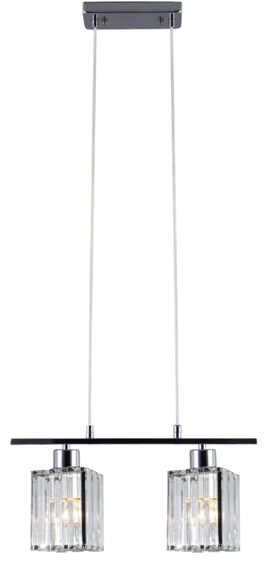 Nie przegap Lampa wisząca chromowana szklana 2-punktowa 6791/2 8C z serii LUKSOR - Lampy Elem