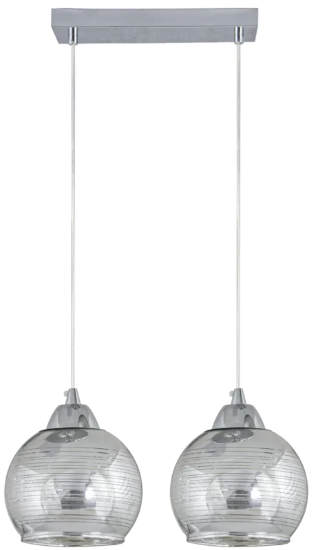 Lampa wisząca chromowana szklana 2-punktowa 8185/2 8C z serii TORINO - Lampy Elem Wyprzedaż