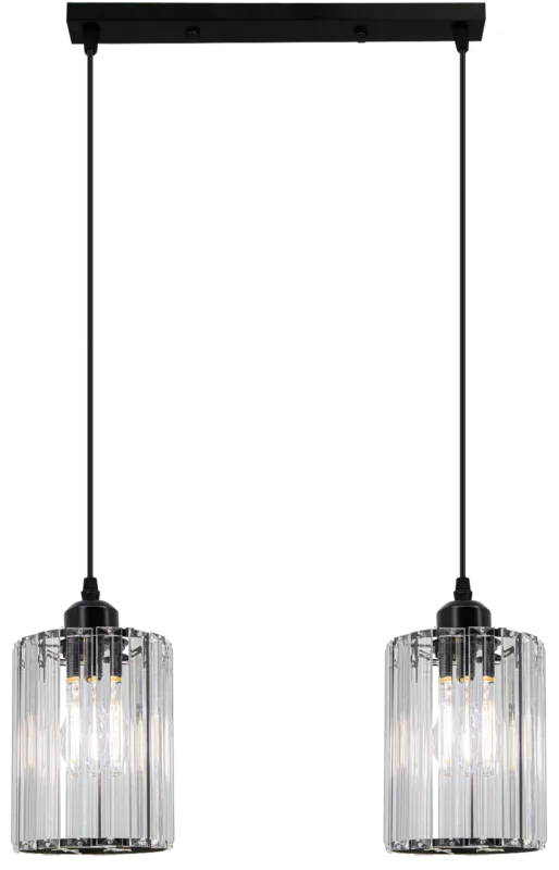 Oferta limitowana Lampa wisząca czarna szklana 2-punktowa 6782/2 BL z serii MODENA - Lampy Elem