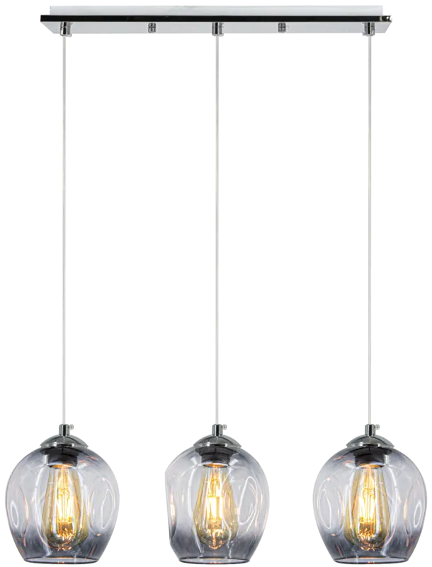Lampa wisząca chromowana szklana 3-punktowa 8182/3 8C BL z serii ATENA - Lampy Elem Niska cena