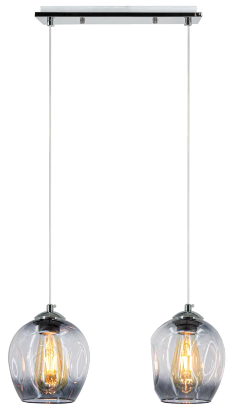 Zamów teraz Lampa wisząca chromowana szklana 2-punktowa 8182/2 8C BL z serii ATENA - Lampy Elem