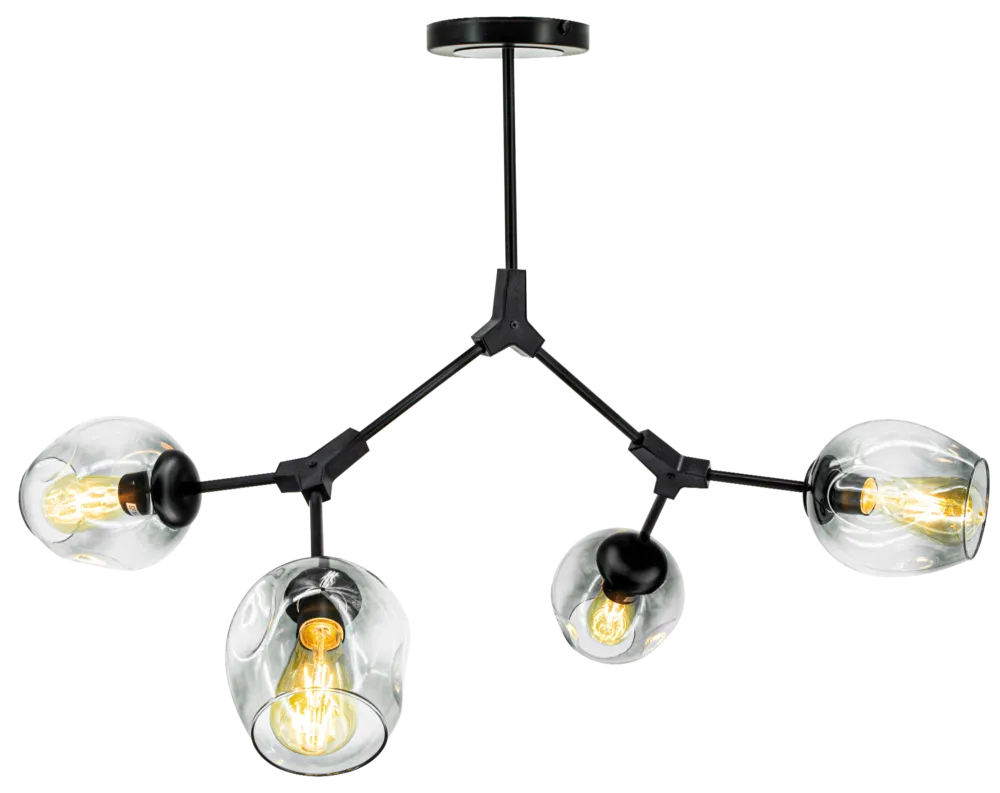 Obniżka ceny Lampa wisząca loft czarna metalowa 4-punktowa 1962/4 z serii BOSTON - Lampy Elem