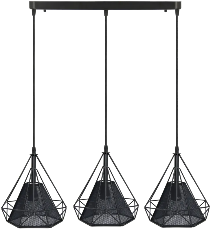 Zniżka Lampa wisząca loft czarna metalowa 3-punktowa 8803/3 z serii PIRAMIDA - Lampy Elem