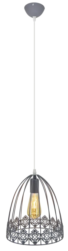 Szybka dostawa Lampa wisząca metalowa szara ażurowa 6802/1 z serii KLATKA - Lampy Elem