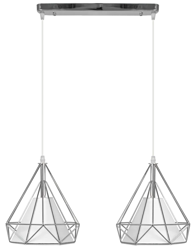 Rabat Lampa wisząca loftowa chromowana 2-punktowa 8803/2 z serii PIRAMIDA - Lampy Elem