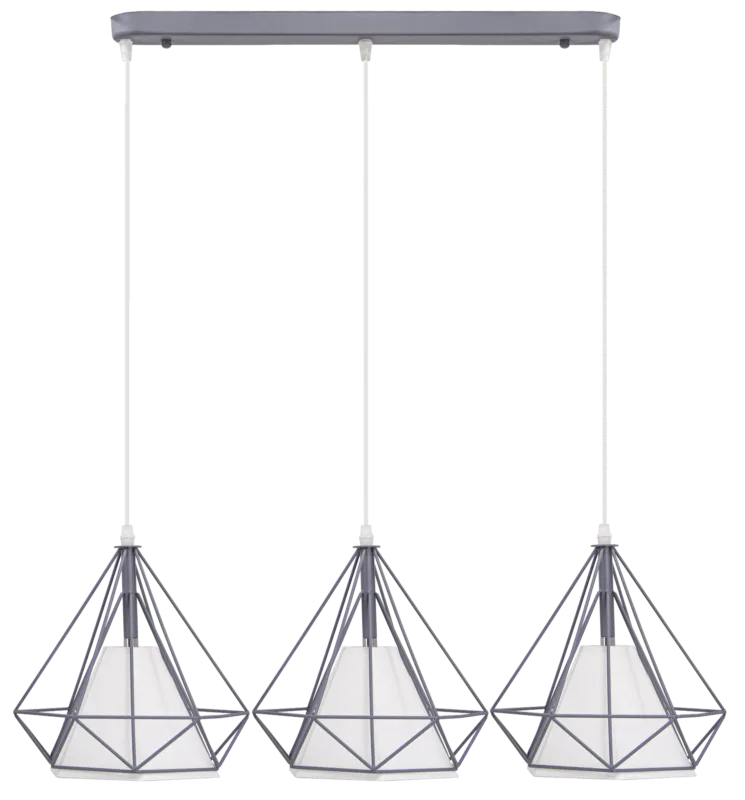 Lampa wisząca loftowa szara 3-punktowa 70cm 8803/3 z serii PIRAMIDA - Lampy Elem Taniej