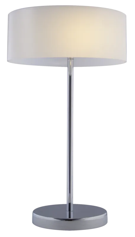 Lampa stołowa chromowana z białym abażurem 50cm DRS8006/1D 8C z serii ANTILA - Lampy Elem Super okazja