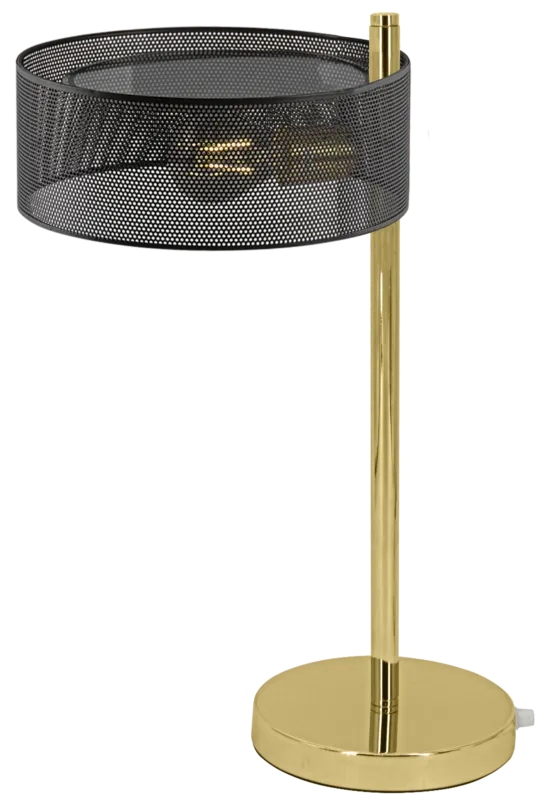 Lampa stołowa metalowa złoto-czarna z kloszem siatkowym DRS8006/1D z serii ANTILA - Lampy Elem Hit cenowy