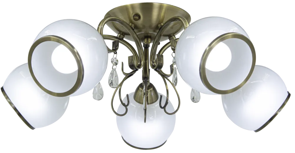Lampa sufitowa mosiężna 5-punktowa ze szkłem 8875/5 z serii NINA - Lampy Elem Najlepsza cena