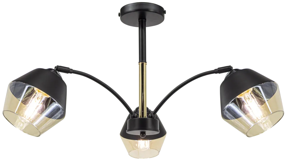 Lampa sufitowa czarno-złota metalowa 3-punktowa 2202/3 z serii NEWADA - Lampy Elem Ekspresowa dostawa