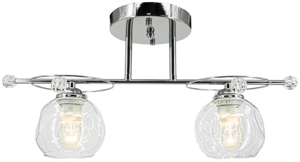 Lampa sufitowa chromowana szklana 2-punktowa 8820/2 z serii KASPER - Lampy Elem Wybór klientów