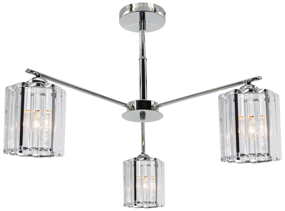 Lampa sufitowa chromowana szklana 3-punktowa 1860/3 z serii ROMA - Lampy Elem Hit cenowy