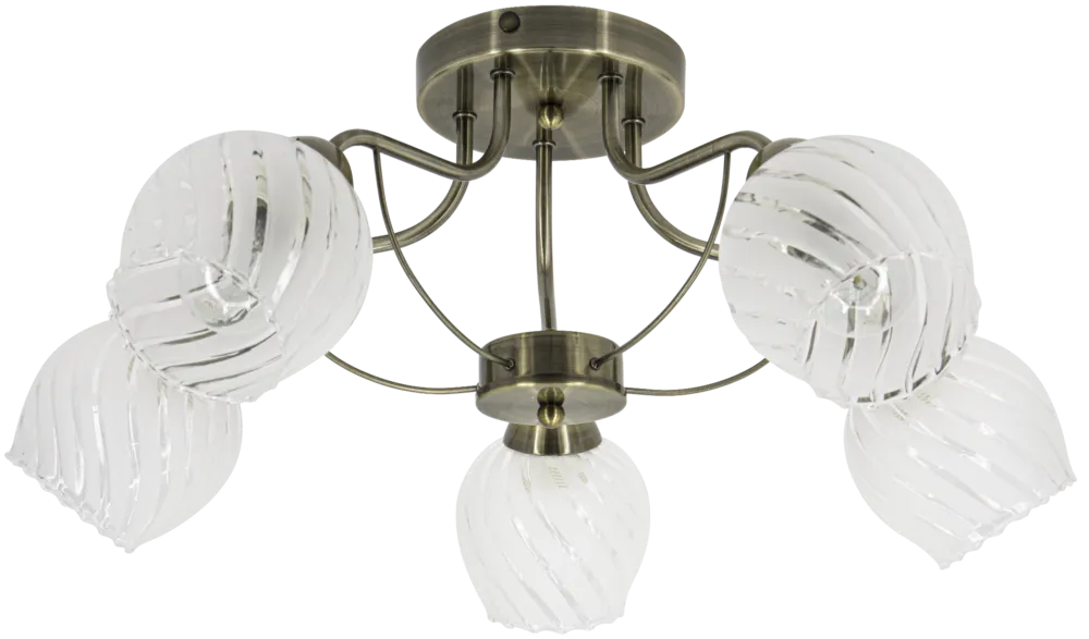 Hit sprzedaży Lampa sufitowa mosiężna 5-punktowa 58cm 8979/5 z serii MERIDA - Lampy Elem