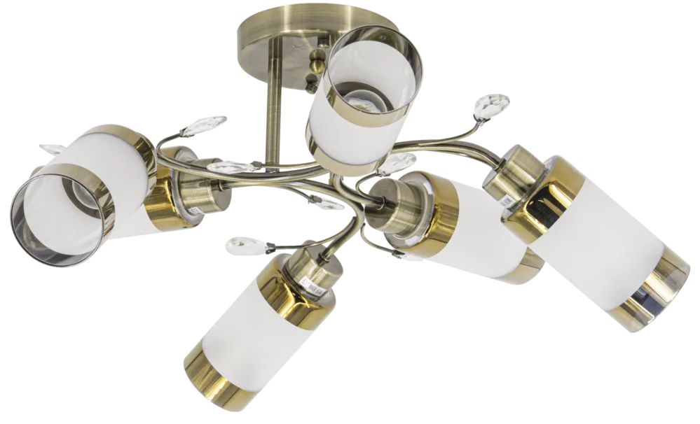 Rabat Lampa sufitowa mosiężna 6-punktowa 65cm 8267/6 z serii GRACJA - Lampy Elem