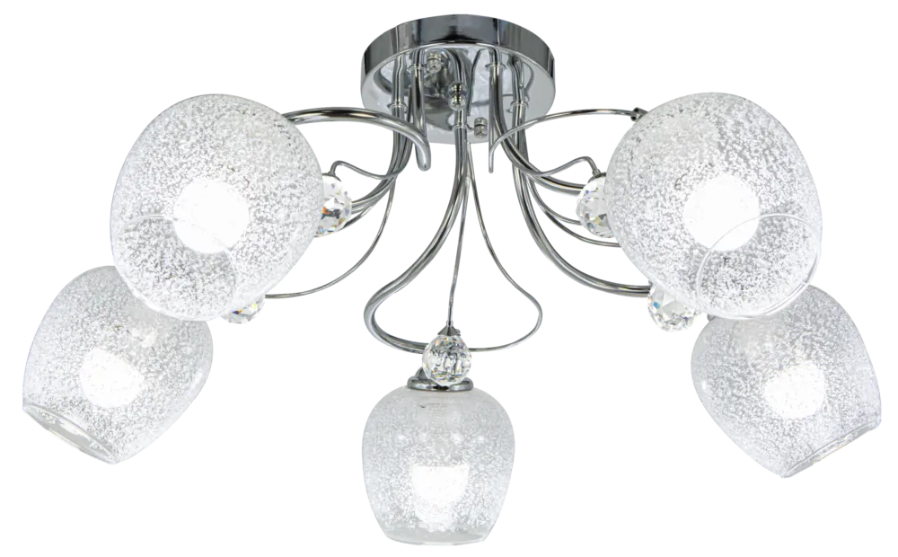 Lampa sufitowa chromowana szklana 5-punktowa 8824/5 z serii BLANCA - Lampy Elem Ostatnie sztuki
