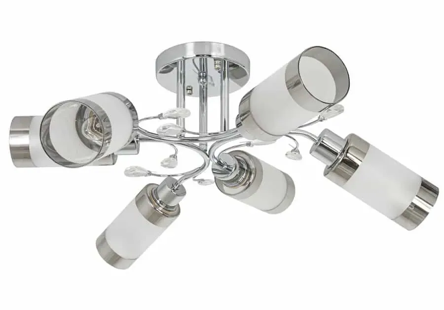 Lampa sufitowa chromowana 6-punktowa ze szkłem 8267/6 z serii GRACJA - Lampy Elem Cena promocyjna