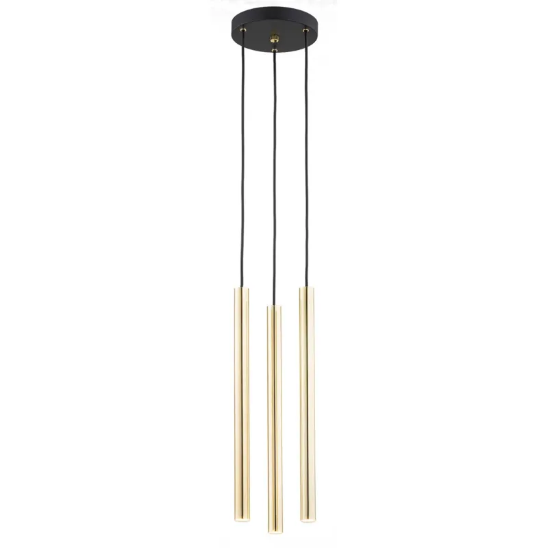 Lampa wisząca elegancka SICILIA PLUS 6191 złote rurki - Argon Bestseller