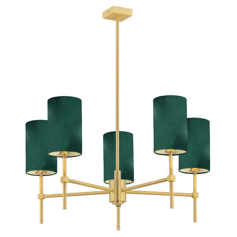 Żyrandol elegancki ABRUZZO 2147 zieleń i mosiądz - Argon Tani