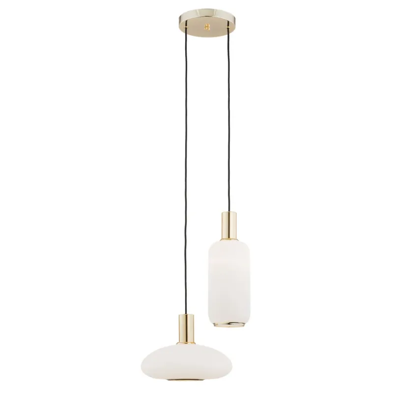 Lampa stylowa wisząca SAGUNTO 896 podwójna mleczna złoto - Argon Ekspresowa dostawa