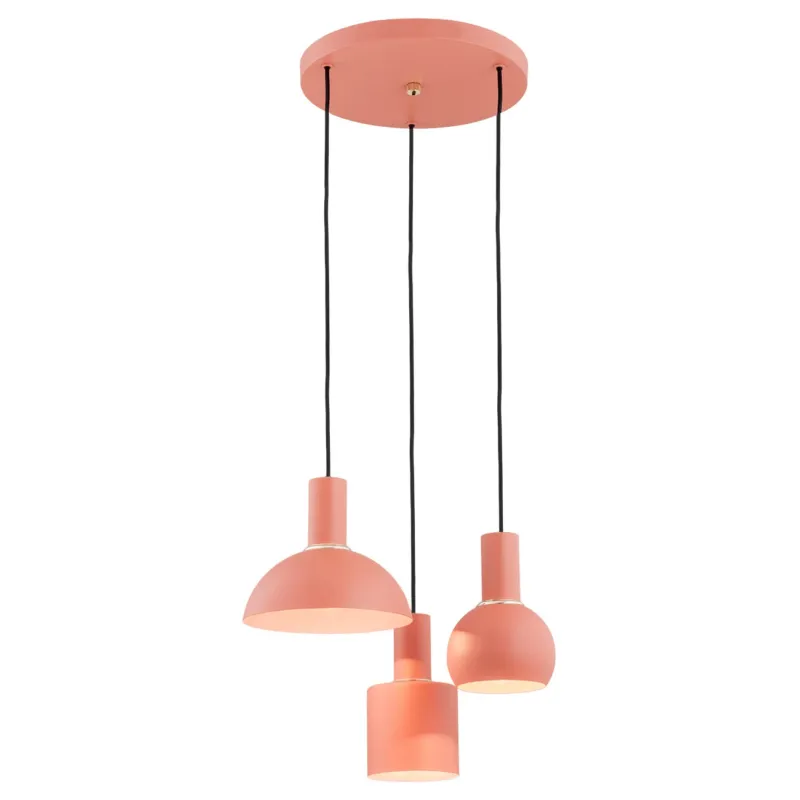 Lampa wisząca designerska SINES 1469 potrójna koralowa - Argon Popularny