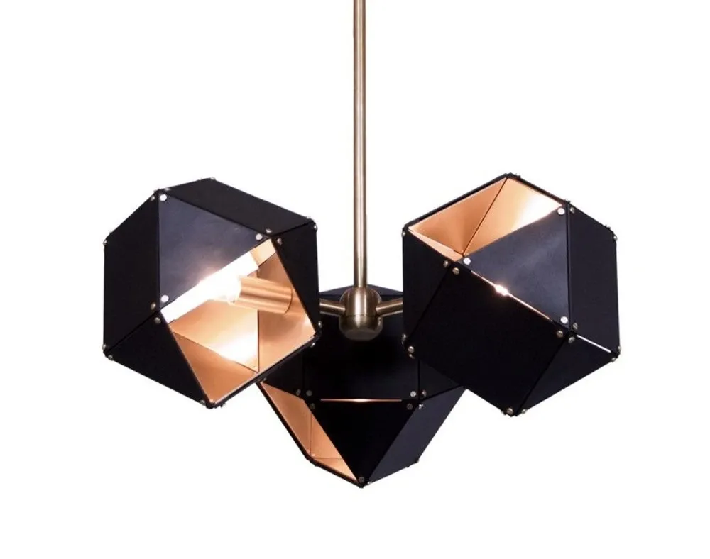 Lampa designerska wisząca NEW GEOMETRY czarno-złota ST-8861-3 - Step Into Design Wybór klientów