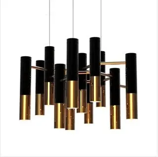 Super okazja Lampa designerska wisząca GOLDEN PIPE-13 czarno-złota ST-5719-13 - Step Into Design