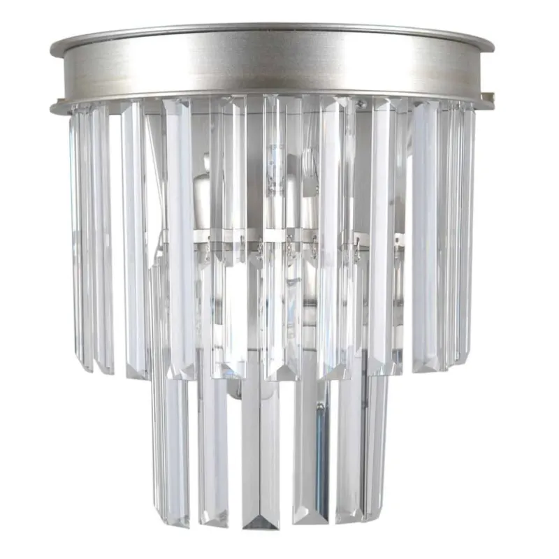 Kinkiet kryształowy srebrny 2-punktowy WL-44372-2A-SLVR-BRW z serii VERDES - Lampy Italux Tani