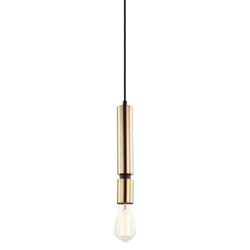 Lampa wisząca metalowa złoto-czarna tuba PEN-5041-1-BKBR z serii TORLA - Lampy Italux Ograniczona ilość