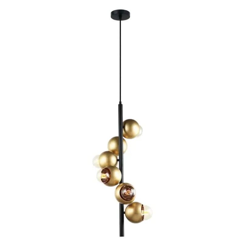 Dostępne od ręki Lampa wisząca czarno-złota 6-punktowa PEN-5104-6-BKGD z serii MALMO - Lampy Italux