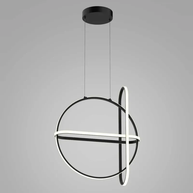 Wyjątkowa oferta Lampa wisząca LED czarno-biała okrągła PND-29772750-3A-BK z serii CERRILA - Lampy Italux